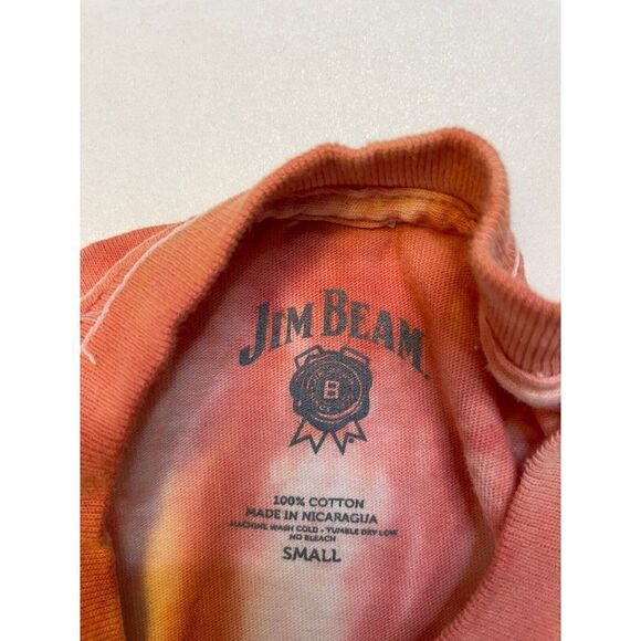 Jim Bean Orange Graphic T-shirt Women Small Orange Tie Dye Short Sleeve - Picture 4 of 5
